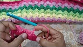 Crochet Tutorial interlocking shell stitch🧶 [upl. by Adriene]