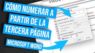 Word Cómo numerar a partir de la tercera página [upl. by Agneta106]