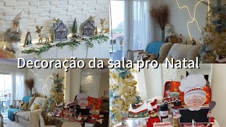 Decorei a minha sala pro natal😍 montei minha vila Natalina e um parque lindo 🥰🥰🥰 [upl. by Mahseh]