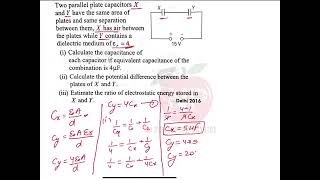 In the following arrangement of capacitors the energy stored in the 6 microfarad capacitor is E [upl. by Ellerol]