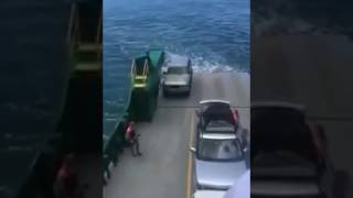 Unsecured Car Lost at Sea After Rolling Off Ferry [upl. by Naul465]