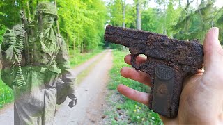 WW2 Soldiers Weapon Stash found in the woods WW2 Metal Detecting [upl. by Nimoynib146]