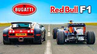 Bugatti Veyron v Red Bull F1 car DRAG RACE [upl. by Nylirej749]