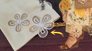 Beautiful Flower Cutwork TrouserPlazzo DesignTrending TrouserCapri Cutting amp stitchingNew Ideas [upl. by Thurmond]