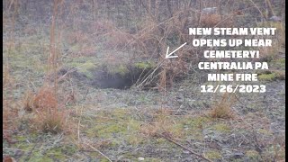 New steam vent found near cemetery Centralia PA underground mine fire 12262023 [upl. by Streetman]