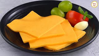 Easy Homemade Sliced Cheese  Processed cheese Recipe by Tiffin Box  Cheese for burger and sandwich [upl. by Repsaj183]