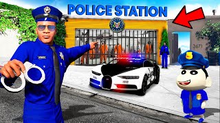 GTA 5  Franklin and Shinchan Turn Franklin House into LSPD POLICE STATION in GTA 5 GTA 5 mods [upl. by Leaffar]