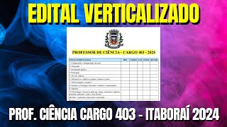 PROFESSOR DE CIÊNCIA  CARGO 403  ITABORAÍ 2024  Edital Verticalizado [upl. by Sergeant]