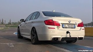 BMW M5 F10 Launch Powerslides and Revs [upl. by Esylle507]