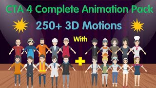 Cartoon Animator 4CTA4 Animation Pack  250 3D Motions  10Male And 10 Female Characters [upl. by Ffirahs]