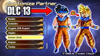 Dragon Ball Xenoverse 2 DLC 13  New Transforming Custom Characters  Partners Wishlist [upl. by Iatnahs795]