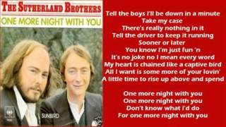 The Sutherland Brothers  One More Night With You   lyrics 1978 [upl. by Edmond]