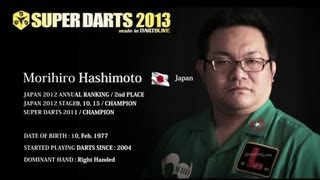 Morihiro Hashimoto  SUPER DARTS 2013 Player Introduction Video [upl. by Dilaw]