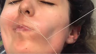 UPPER LIP THREADING॥ upper lip threading tutorial kobitasparlourusa [upl. by Chet891]