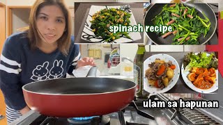 SPINACH RECIPE ULAM SA HAPUNAN  BUHAY SA JAPAN Kaznette vlog [upl. by Edgar703]