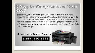 How to Fix Epson Error Code 0x97 [upl. by Ebocaj]