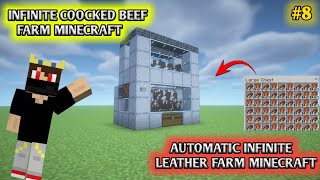 INFINITE COOCKED BEEF AND LEATHER FARM  STARTER FARMS 8  minecraft minectraftbuilding gaming [upl. by Hnilym]