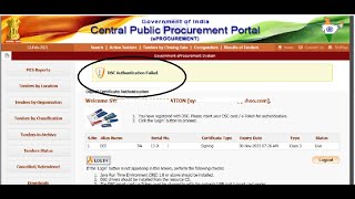 DSC Authentication Failed Error  e tender  e Procurement [upl. by Natalee]