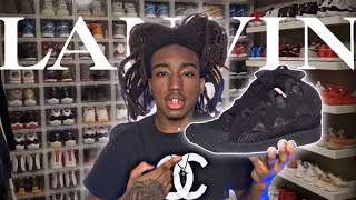 Black Cats LANVIN Curb Sneaker Triple Black Review  ON FOOT [upl. by Kirbee548]