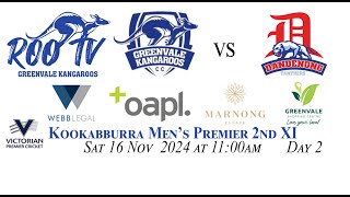 Kookabburra Men’s Premier Seconds Two Day Rd 4 Greenvale Kangaroos 2nd XI vs Dandenong 2nd XI [upl. by Assirhc]