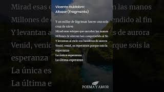 Vicente Huidobro Altazor Fragmento Poema [upl. by Lamrert]