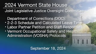 Vermont State House  DOC Updates 9182024 [upl. by Hays]