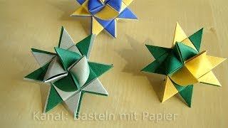 Fröbelsterne Anleitung Weihnachtssterne basteln mit Papier  Origami Stern Anleitung  Sterne [upl. by Tal]