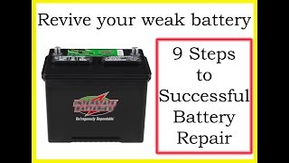 Restore deep cycle lead acid battery Revive dead sulphated RV car marine batteries [upl. by Brier]