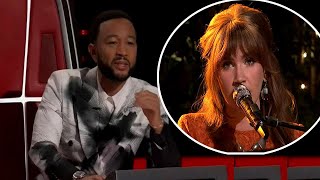 The Voice  John Legend tears as he praises Lila Forde during the semifinal performance by the top 9 [upl. by Idalina800]