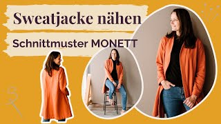 Sweatjacke nähen mit Schnittmuster MONETT [upl. by Esilec]