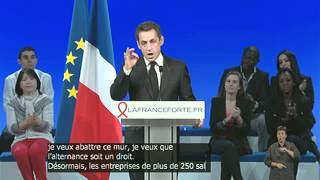 Discours de Nicolas Sarkozy  rassemblement des jeunes pour la France forte [upl. by Hassett113]