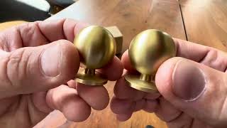 POVEFONK 10 Pack Brushed Brass Kitchen Cabinet Knobs Gold Drawer Review [upl. by Angelia]