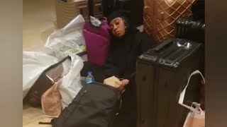 ACTRESS LIZZY ANJORIN CAUGHT SLEEPING WITH HER LUGGAGE AFTER BEEN ACCUSSED BY ACTRESS IYABO OJO [upl. by Adil]