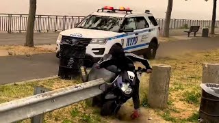 NYPD Chases amp Arrests Moped Rider  Raw Footage  Belt Parkway Bay Ridge Brooklyn 68 Precinct 2023 [upl. by Yerak]