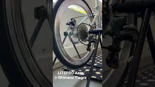 LITEPRO Aero Wheelset  Shimano Tiagra 10 Speeds on Fnhon Blast Silver Foldable Bicycle [upl. by Imarej]