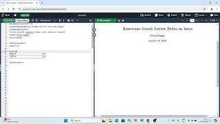 ✅How to write Lowercase Greek Letter Delta in Latex ❓ [upl. by Ahscrop]