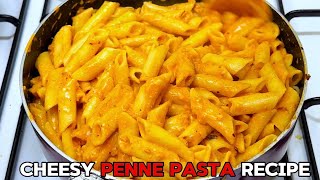 CHEESY PENNE PASTA RECIPE  HOW TO MAKE EASY PENNE PASTA CHEESY SPICY SAUCE [upl. by Ishmul]