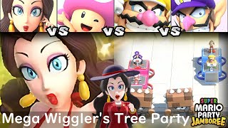 Super Mario Party Jamboree Pauline vs Toadette vs Wario vs Waluigi in Mega Wigglers Tree Party [upl. by Satsok879]