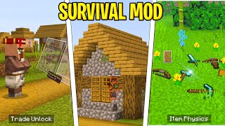 Top 8 Epic SURVIVAL MODS For Minecraft PE  120 [upl. by Okiek]