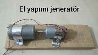 El yapımı mini jeneratör jeneratör nasıl yapılır nasıl elektrik üretilir [upl. by Cristobal662]