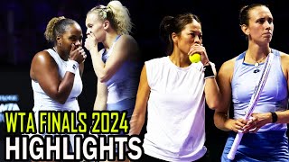 Hsieh  Mertens vs Siniakova  Townsend Highlights  WTA Finals 2024 [upl. by Esiuolyram]