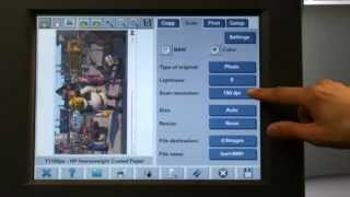 HP T1100 MFP wideformat scannerprinter  scanning options [upl. by Nwahsid]