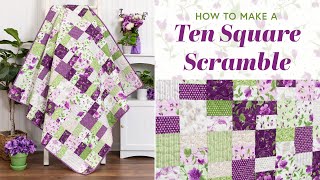 How to Make a Ten Square Scramble Quilt Block  Shabby Fabrics [upl. by Diet981]