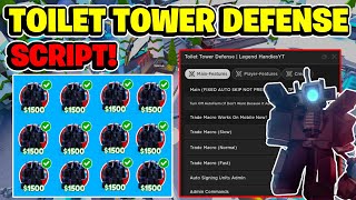 Toilet Tower Defense Script GUI  Hack SIGN UNITS DUPE AUTOFARM AND MORE PASTEBIN 2024 [upl. by Ellekcir]