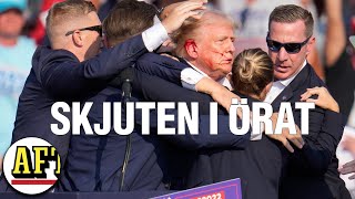 Donald Trump skjuten under tal quotGick genom öratquot [upl. by Scoles]