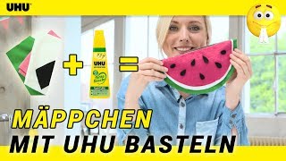 DIY Mäppchen ohne Nähen mit UHU Kleber basteln flinke flasche ReNATURE  Schulanfang [upl. by Ecnahoy]