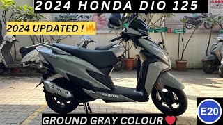 Honda Dio 125 2024 E20 OBD 2  Ground Gray 🔥 Standard Variant  2024 Honda Dio 125 Standard Review [upl. by Suoicserp196]