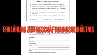 Erklärung zum Beschäftigungsverhältnis Декларация о занятости [upl. by Anjanette452]