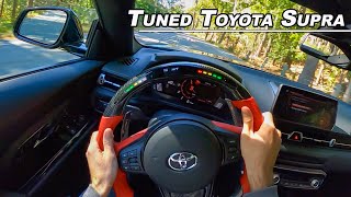 Tuned 2020 Toyota Supra with 450hp POV Drive Binaural Audio [upl. by Alliuqaj]