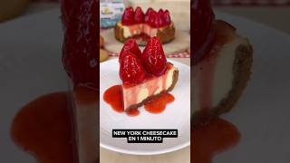 NEW YORK CHEESECAKE en 1 MINUTO shorts recetas [upl. by Murage276]